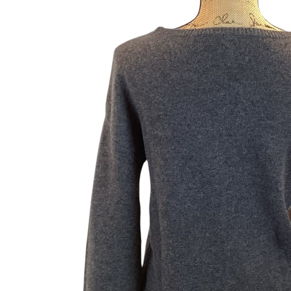 Nordstrom’s Cashmere Crew Neck Sweater Bell Sleeves Gray - Picture 5 of 8